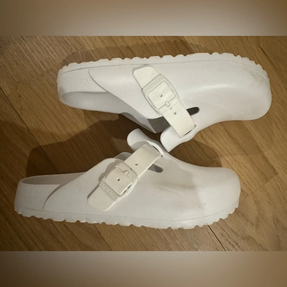 Birkenstock Boston Eva White sold out immediately Sz. EU 38 US 7-71/2 Great Cond - Picture 5 of 6